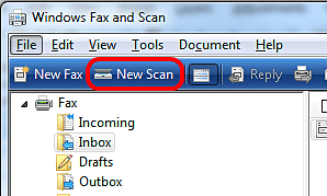 Windows Fax and Scan, New Scan
